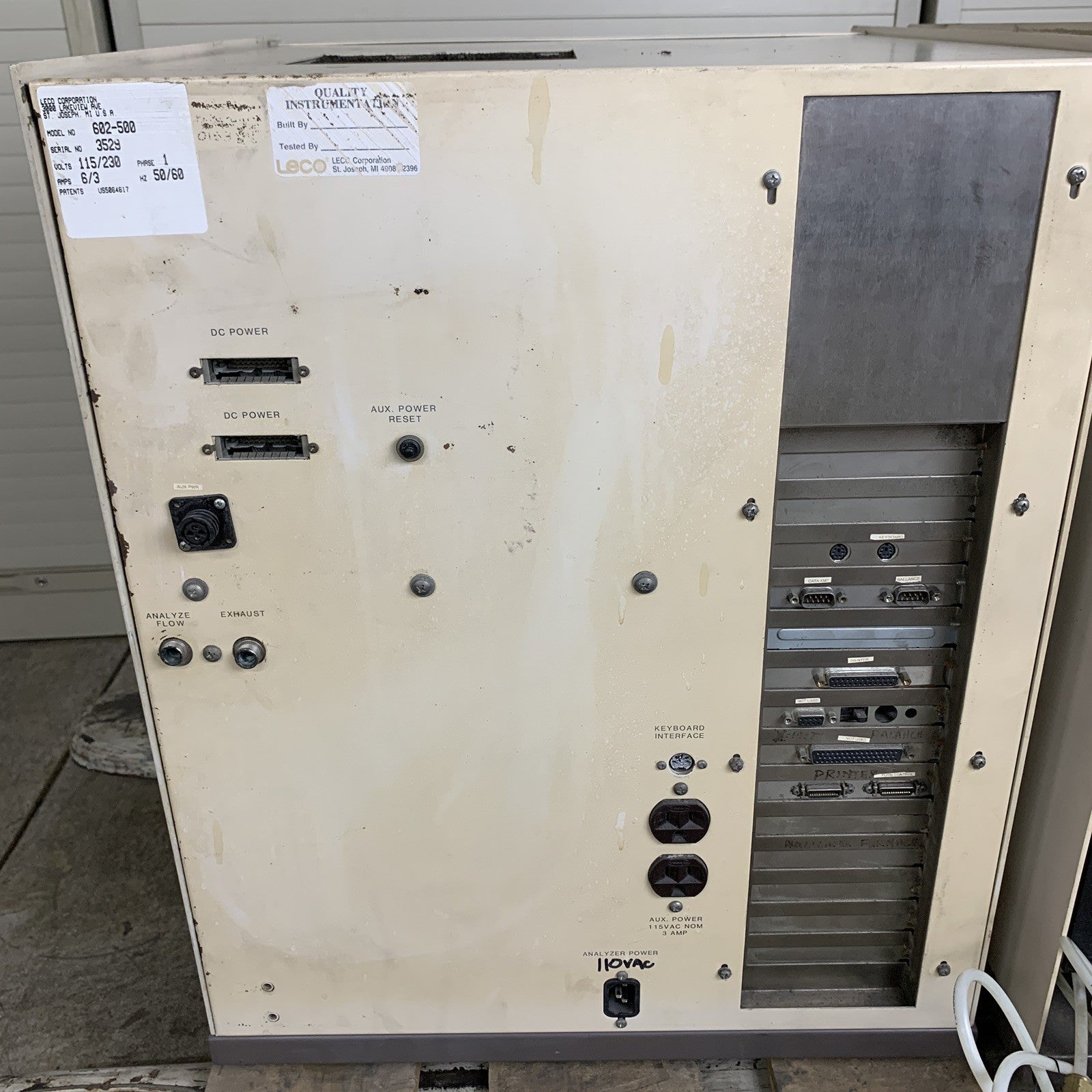 Leco Corp. SC-444 Carbon and Sulfur Analyzer /w 602-500 Furnace No HDD