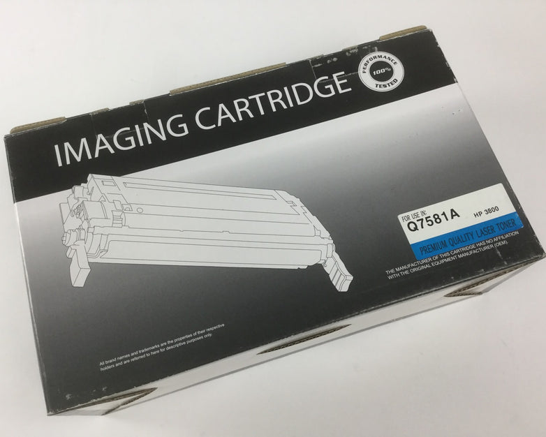 IMAGING CARTRIDGE, Cyan Toner Cartridge Compatible for HP 3800, Q7581A NEW