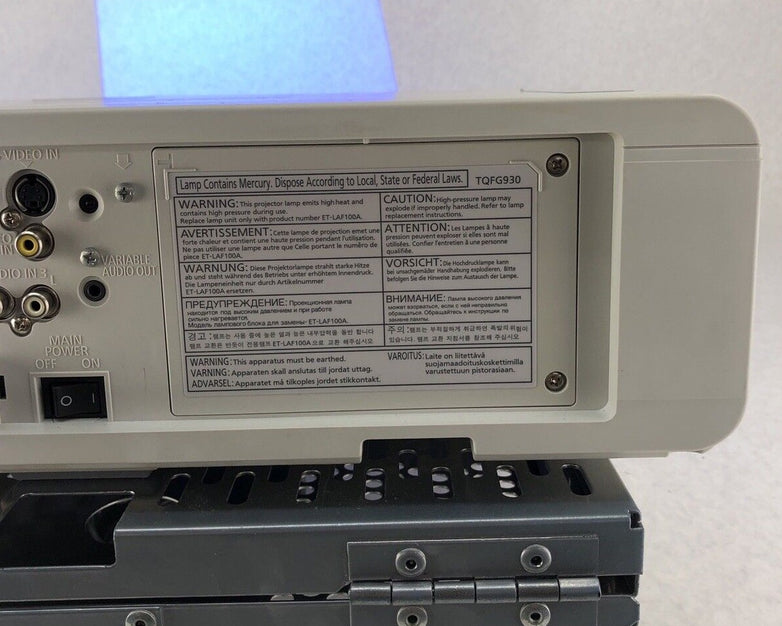 Panasonic PT-FW430U WXGA LCD Projector 1898 Lamp Hours & Peerless Mount Bundle