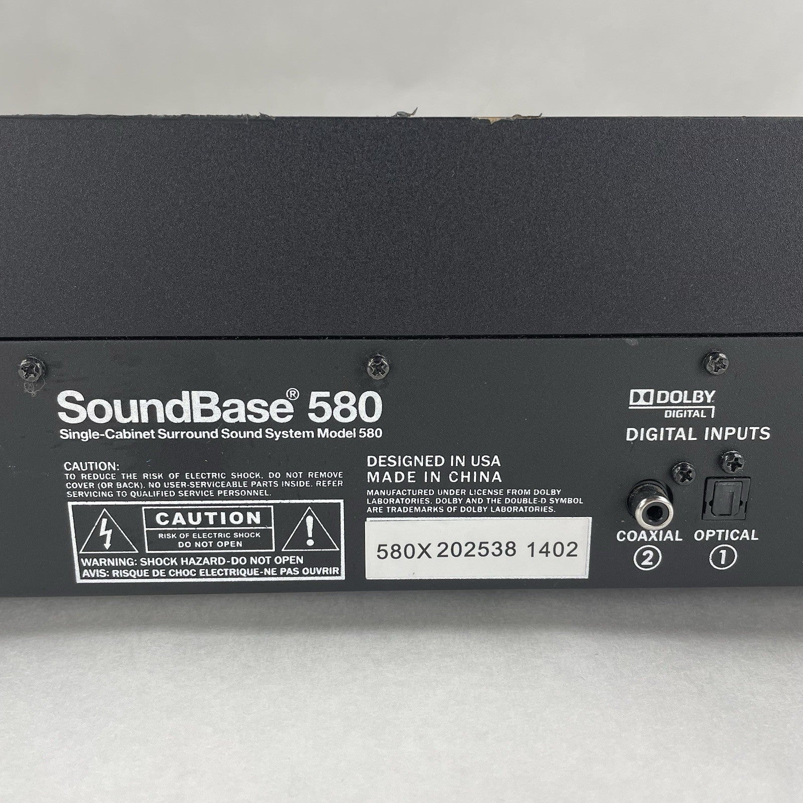 ZVOX 580 Sound Bar Sound Base Cabinet Box Subwoofer Sound System TV Platform Blk