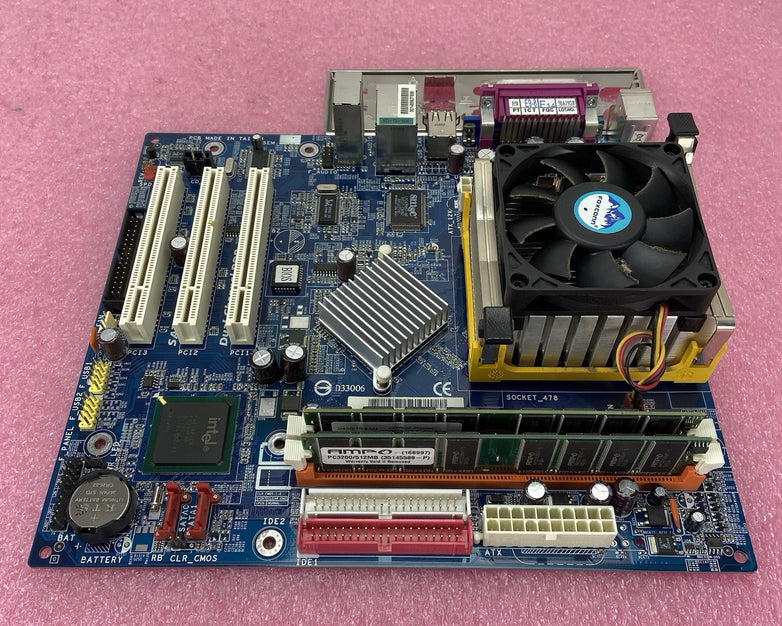 Gigabyte GA-8I865GVME Motherboard Intel Pentium 4 2.66GHz 1.48GB RAM w/IO Shield