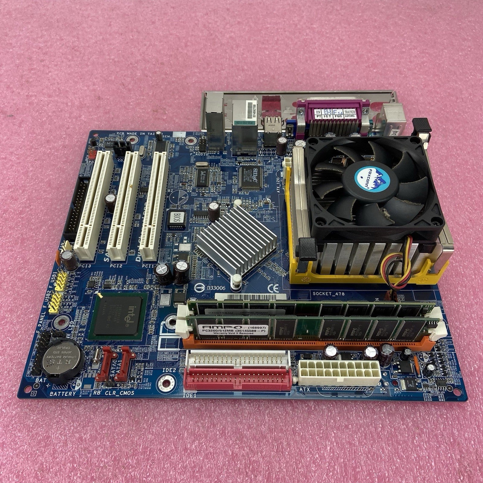 Gigabyte GA-8I865GVME Motherboard Intel Pentium 4 2.66GHz 1.48GB RAM w/IO Shield2