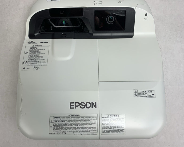 Epson H599A BrightLink 595Wi LCD Lamp Projector 691 Lamp Hours - No Remote
