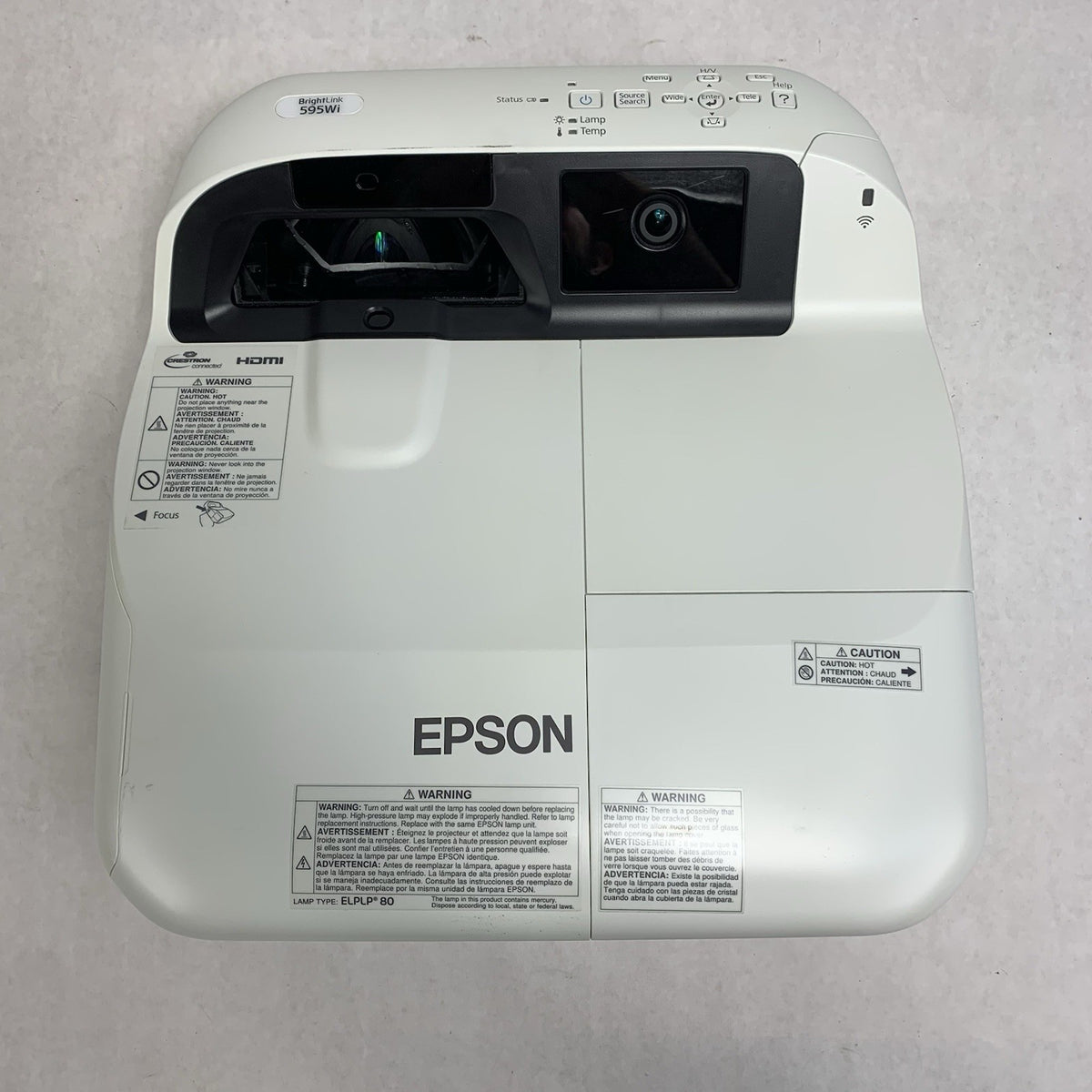 Epson H599A BrightLink 595Wi LCD Lamp Projector 691 Lamp Hours - No Remote5