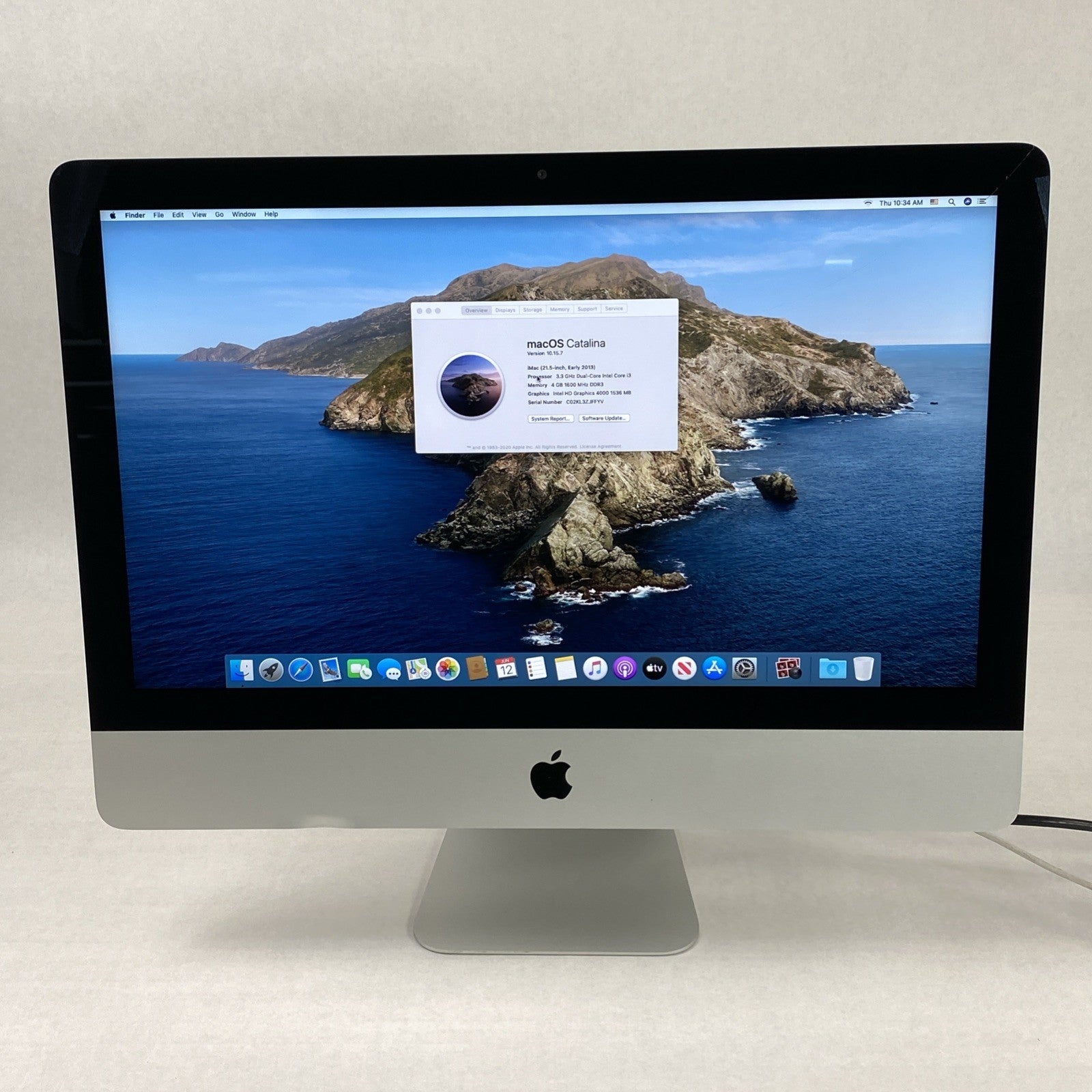 Apple A1418 iMac 21" 2013 3.3GHz Core i3 4GB RAM 500GB HDD macOS 10.15.7