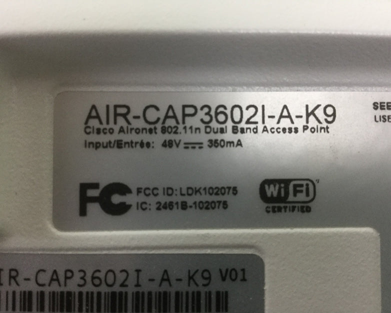 Cisco AIR-CAP3602I-A-K9 Aironet 802.11n AP with AIR-RM3000AC-A-K9