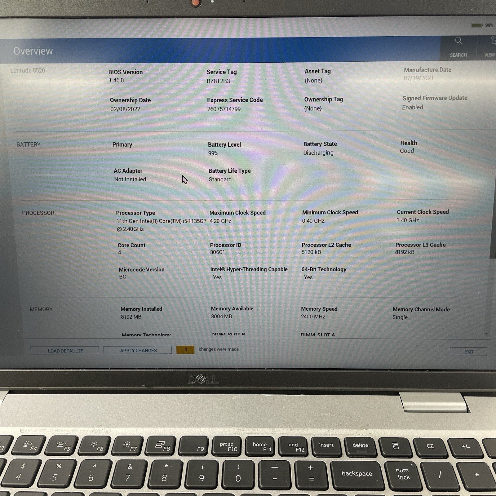 Dell Latitude 5520 15.6" i5-1135G7 2.40 GHz 8 GB RAM No SSD/OS/AC - READ4
