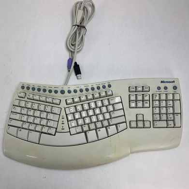 Microsoft RT9431 Natural Multimedia Keyboard Ergonomic Comfort PS/2 & USB Tested