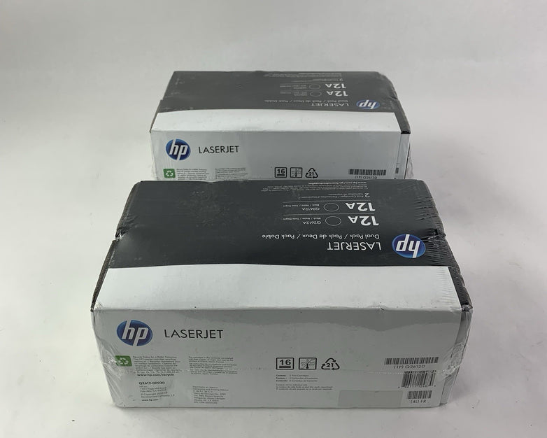 HP Q2612D LaserJet 12A Black Dual Pack Print Cartridges Pack of 2 - New