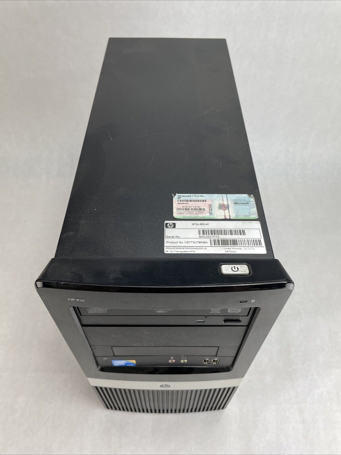HP Compaq Pro 3000 MT Intel Core 2 Duo 2.93GHz 4GB RAM No HDD No OS
