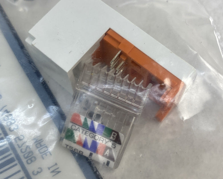 Panduit White Mini-Jack CJ588WH CAT5 RJ45 Modules T568A and T568B - Lot of 11