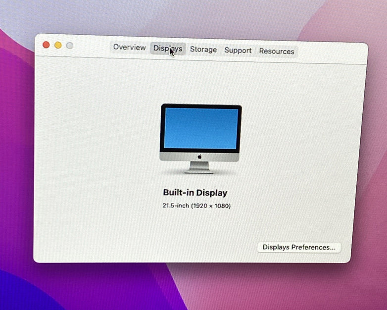 Apple A1418 iMac 21.5" 2015 2.8 GHz Core i5 8GB RAM 250 GB SSD macOS 12.7.6