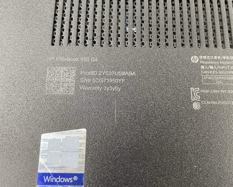 HP EliteBook 840 G4 15.6" i7-7600U 2.80 GHz 8 GB RAM No SSD/OS/AC