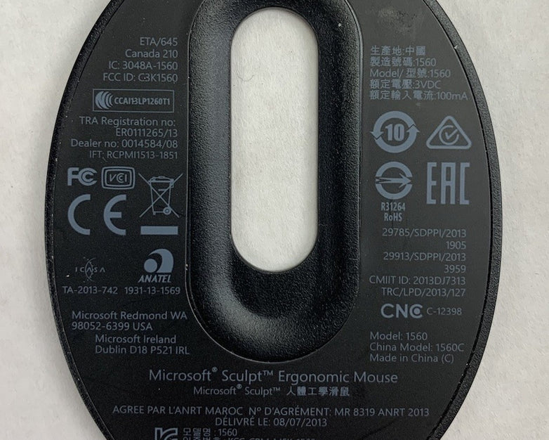 Microsoft Sculpt 1560 Ergonomic Mouse No USB Dongle