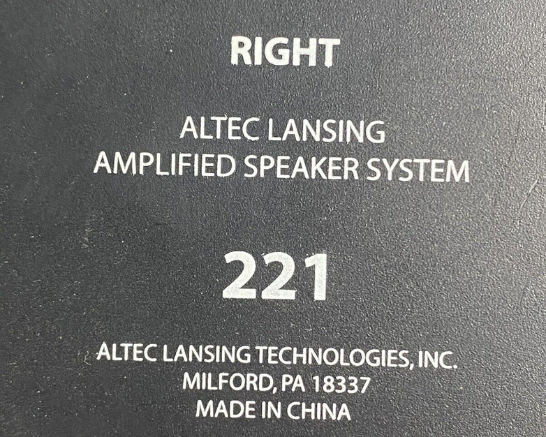 Altec Lansing Pair of Mini Portable Computer Speakers 221 For Parts or Repair