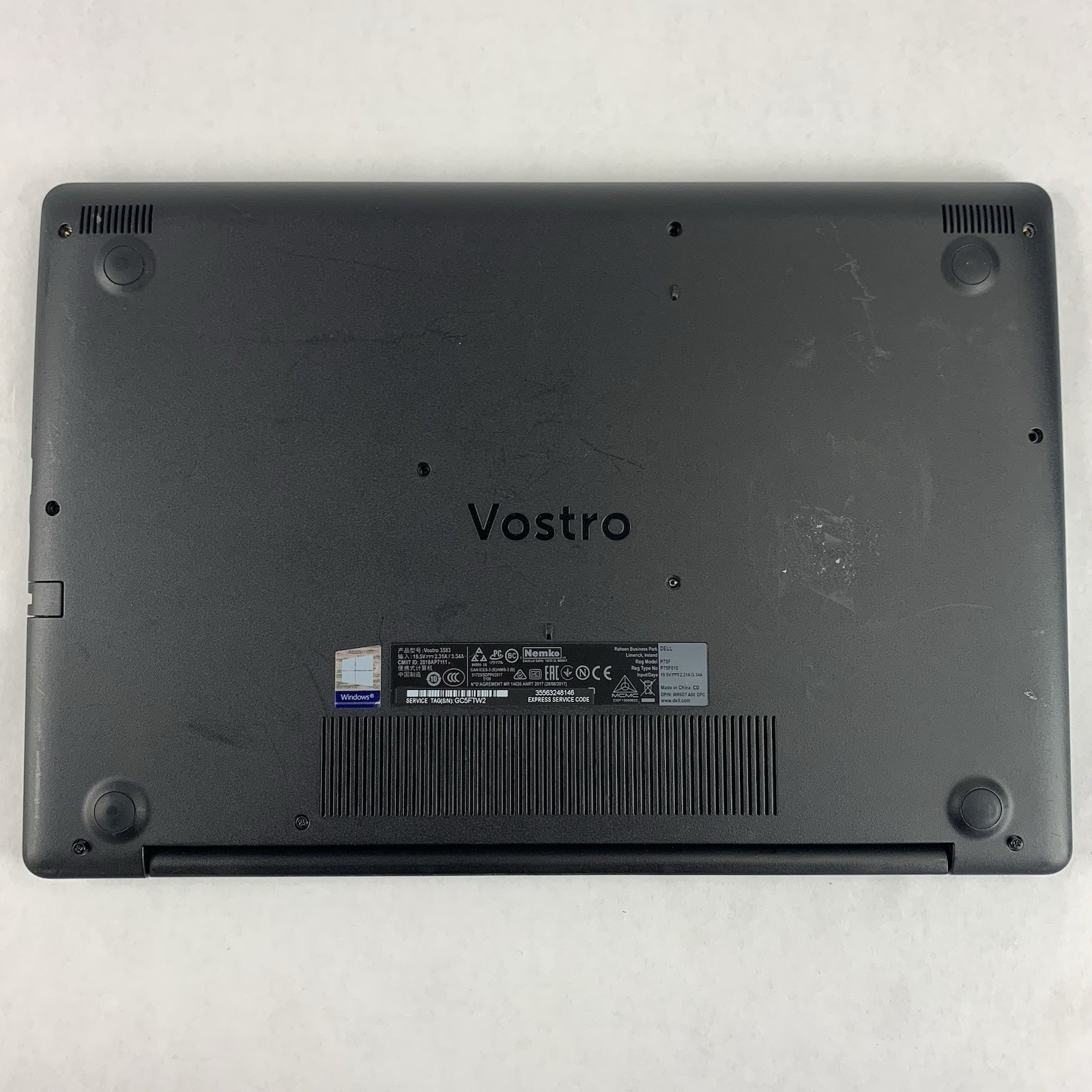 Dell Vostro 3583 15.6" Laptop I5-8265U 1.60 GHz 8 GB RAM No OS/HDD/AC9