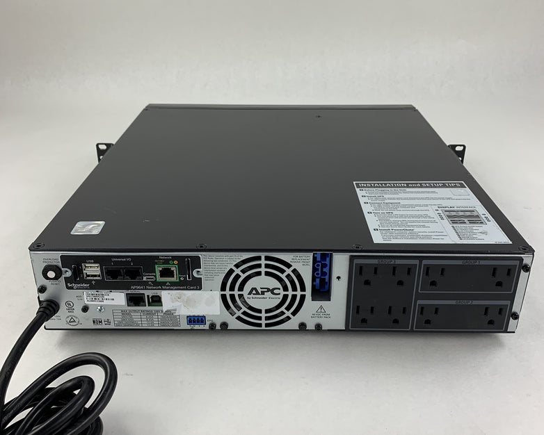 APC SMX1500RM2UNC Smart-UPS Backup 1500VA 1000W 120V w/ AP9641 No Batt No Caddy