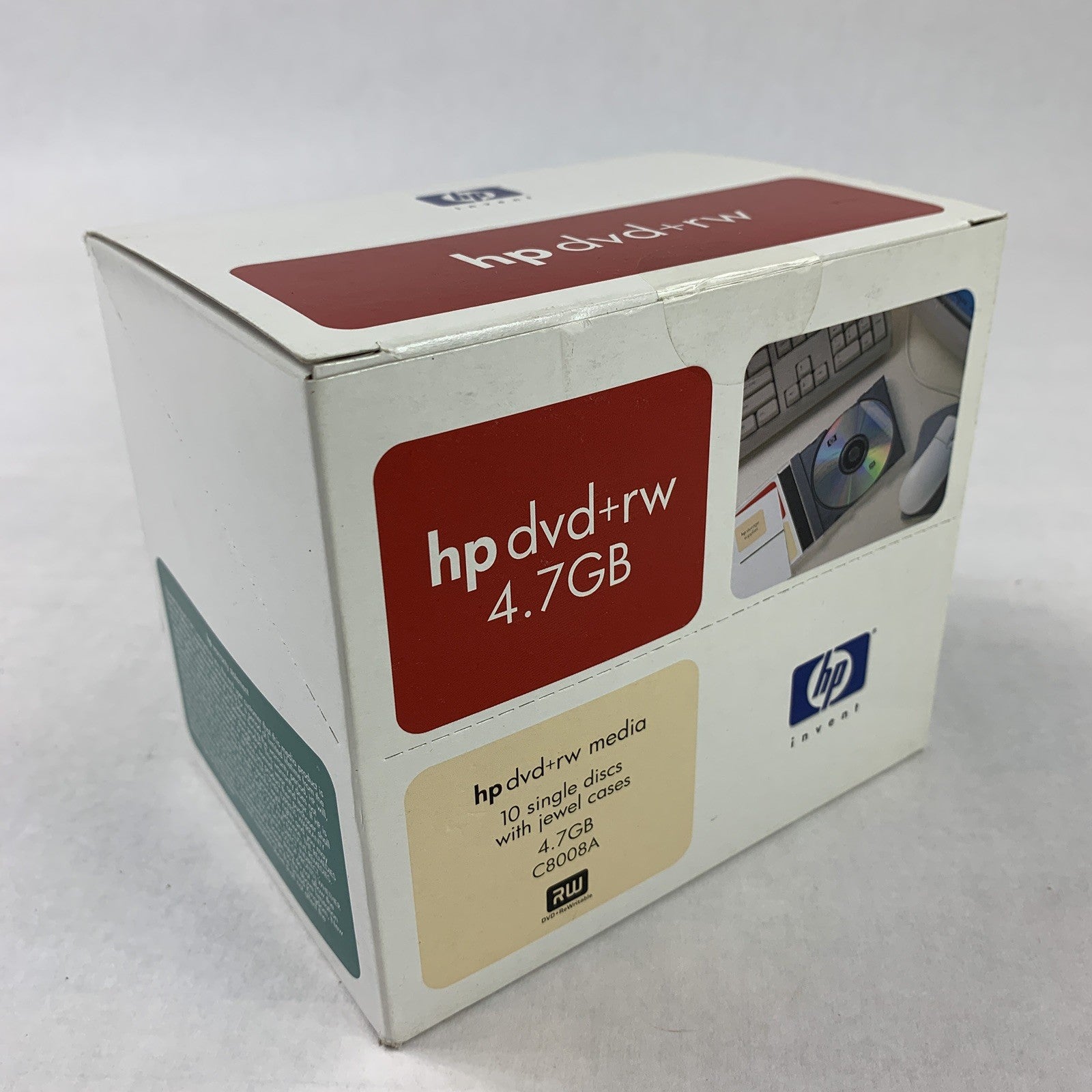 HP C8008A 4.7GB Rewritable DVD+RW Disc NOS 10 Pack New OEM Sealed
