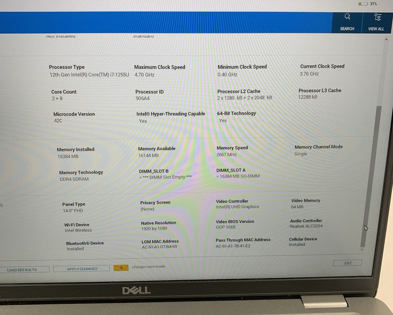 Dell Latitude 5430 14" Laptop i7-1255U 1.8 GHz 16 GB Ram No OS No SSD No AC