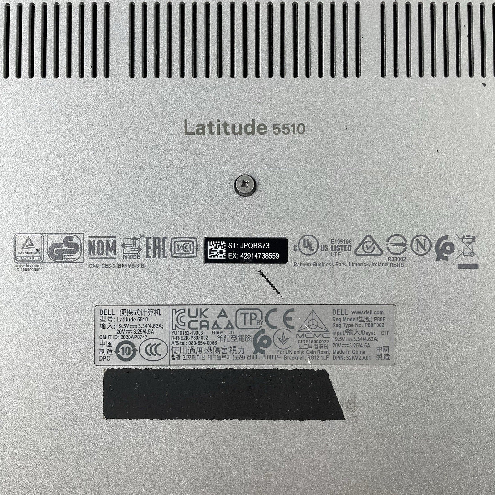 Dell Latitude 5510 15.6" i5-10210U 1.60 GHz 8 GB RAM No SSD/OS/AC - Worn READ16