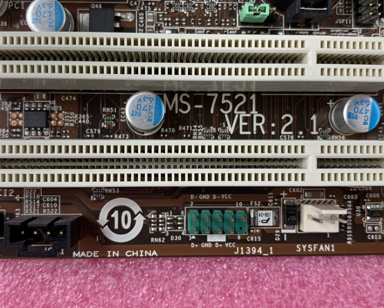 Micro-Star MS-7521 Motherboard Pentium Dual-Core E5300 2.6GHz 4GB RAM