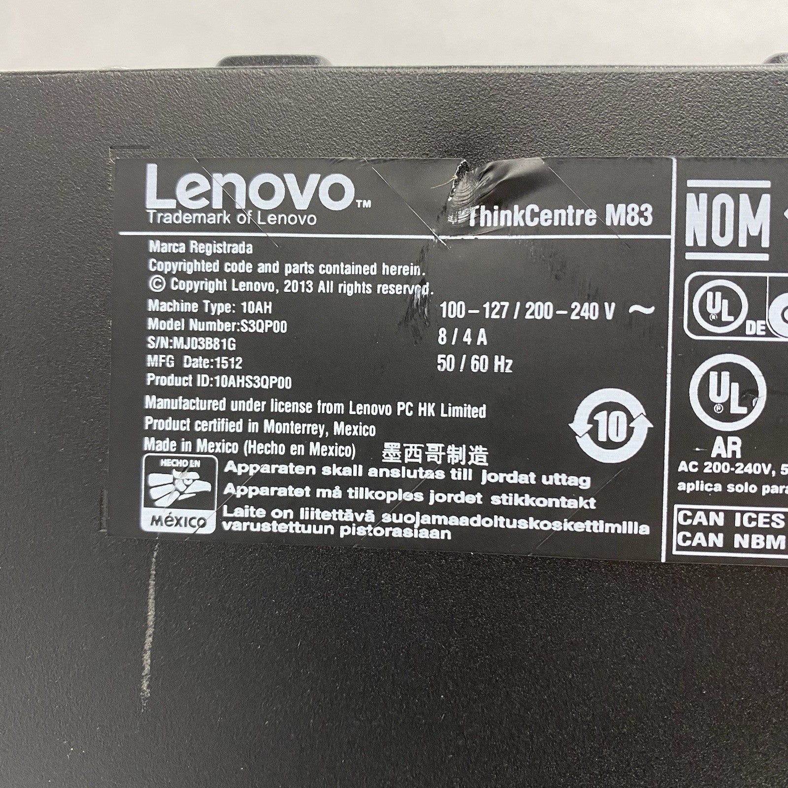 Lenovo ThinkCentre M83 SFF Intel Core i3-4150 3.5GHz 2x4GB RAM No HDD No OS7