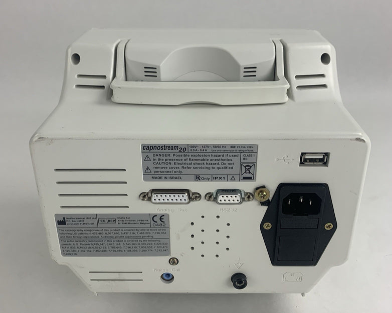 Oridion Microstream Capnostream 20 EtCO2 Co2 Monitor w/ Battery Powers On