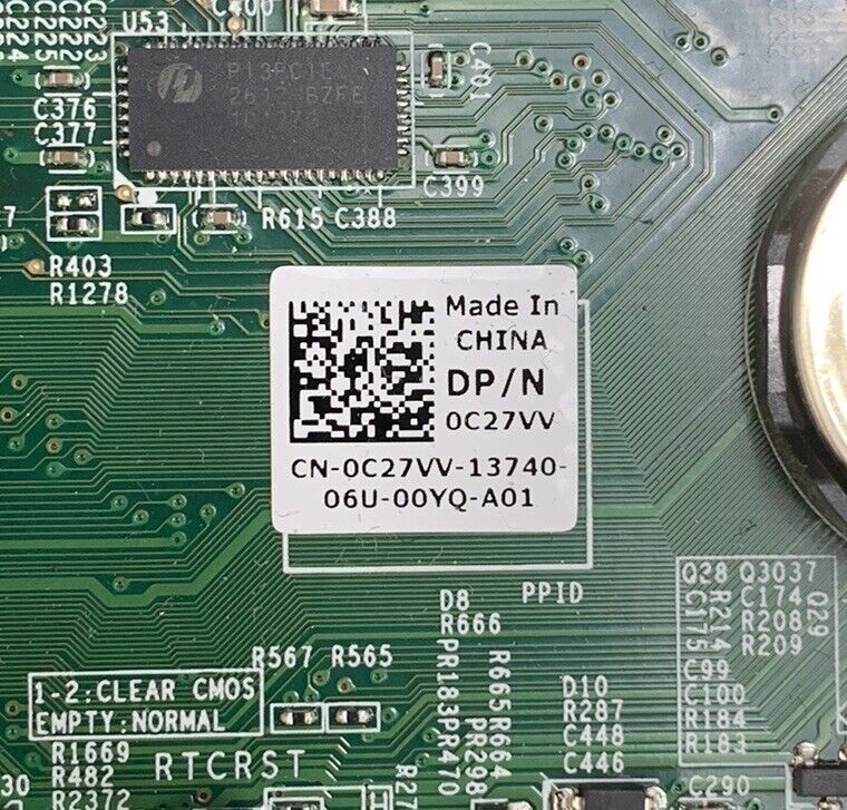 Dell OC27VV Motherboard Intel Core 2 Quad Q9400 2.66GHz 2GB RAM No Shield