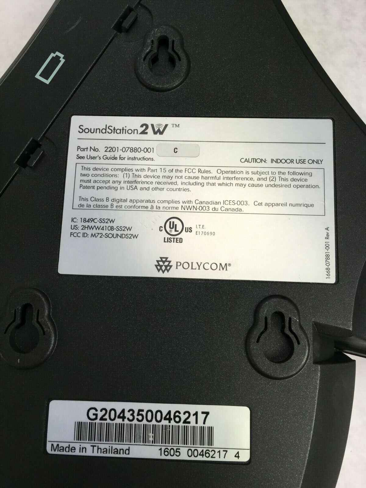 Polycom SoundStation 2W 2201-07880-001 Conference With Battery