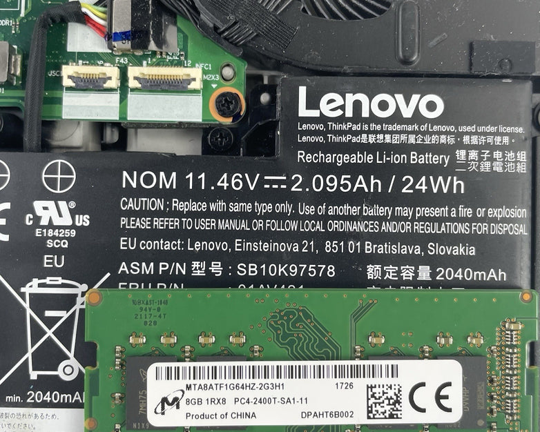 Lenovo ThinkPad T480 14" i5-8350U 1.70 GHz 8 GB RAM No SSD No OS - READ