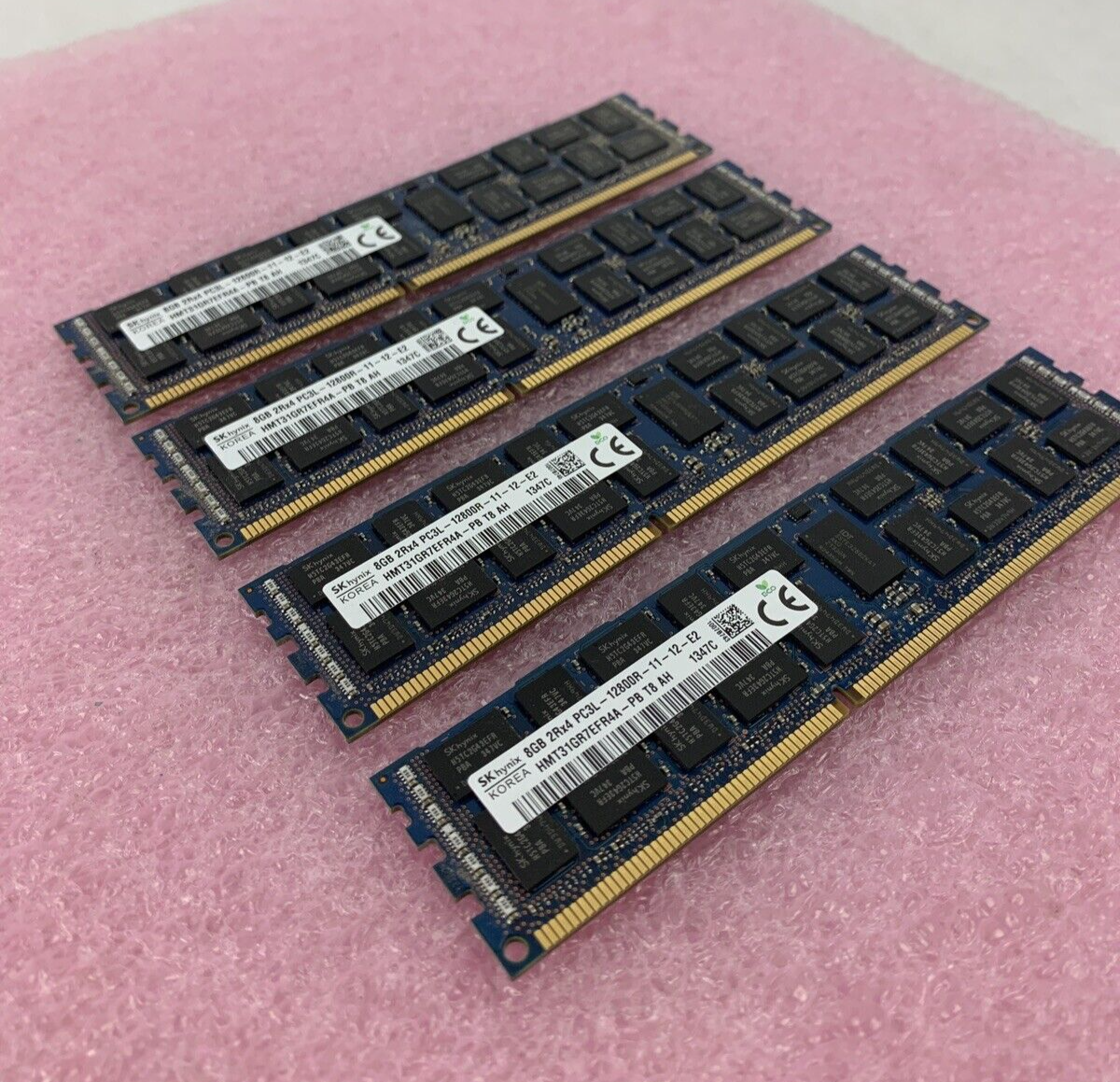 Lot of 4 Hynix 8GB PC3L-12800R DDR3-1600 ECC/REG Server RAM HMT31GR7EFR4A-PB