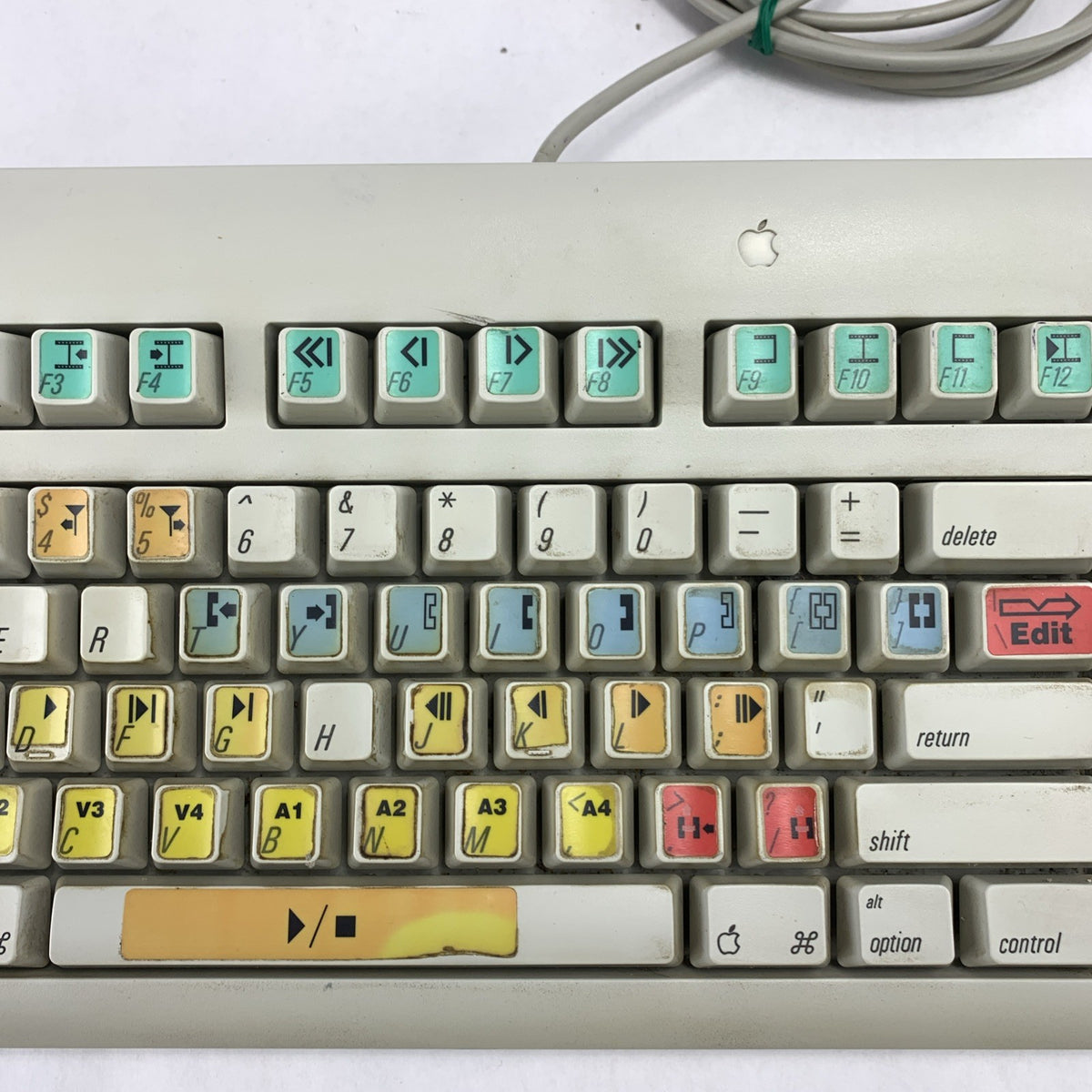 Vintage Apple Design M2980 Keyboard with Editor Key Overlay - Parts or Repair7