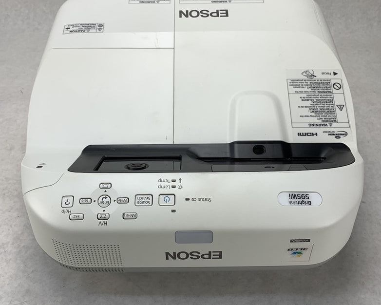 Epson H599A BrightLink 595Wi LCD Lamp Projector 814 Lamp Hours No Remote