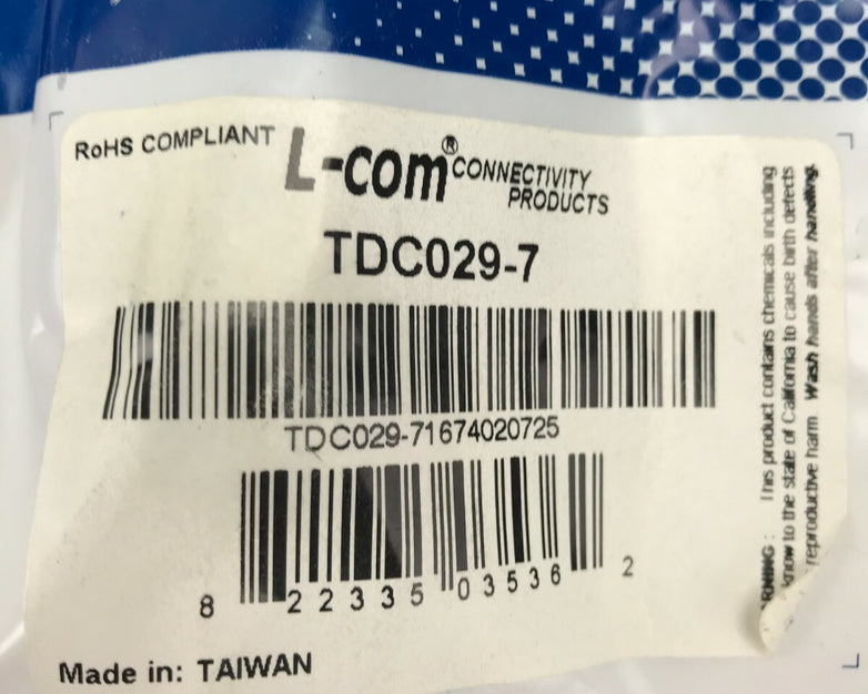 L-Com TDC029-7 Flat Modular Cable RJ12 Tinned End 7.0 ft (Lot of 9)