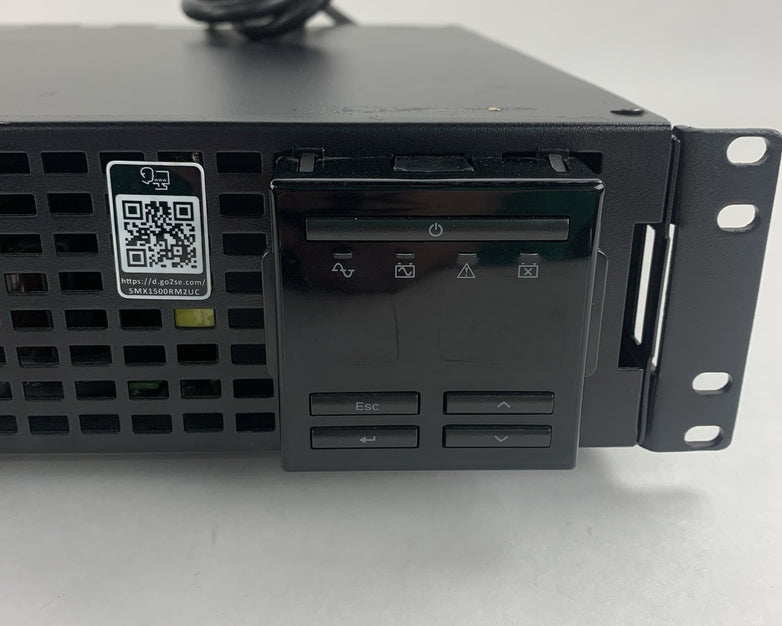 APC SMX1500RM2UC SmartUPS LCD 1500va Tested w/ rack ears No Batteries/Faceplate