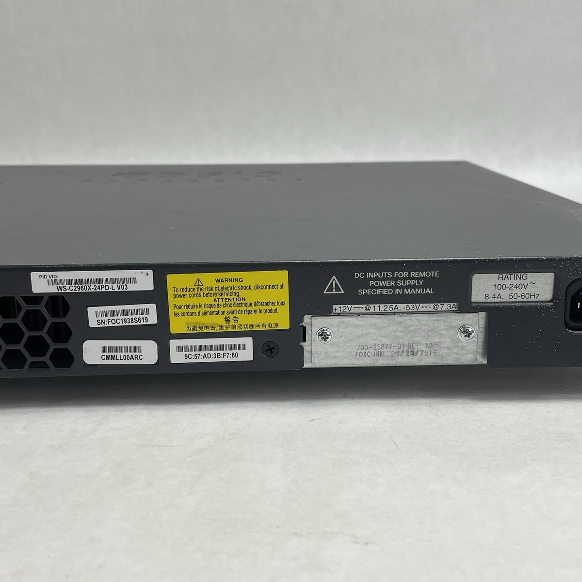 Cisco WS-C2960X-24PD-L V03 Tested & Reset No Rack Ears7