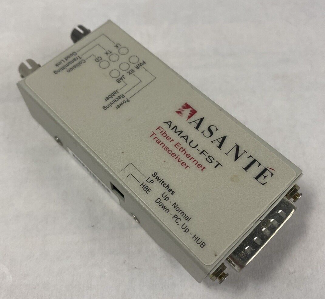 Lot of 5 Asanté AMAU-FST Fiber Ethernet Transceiver Untested