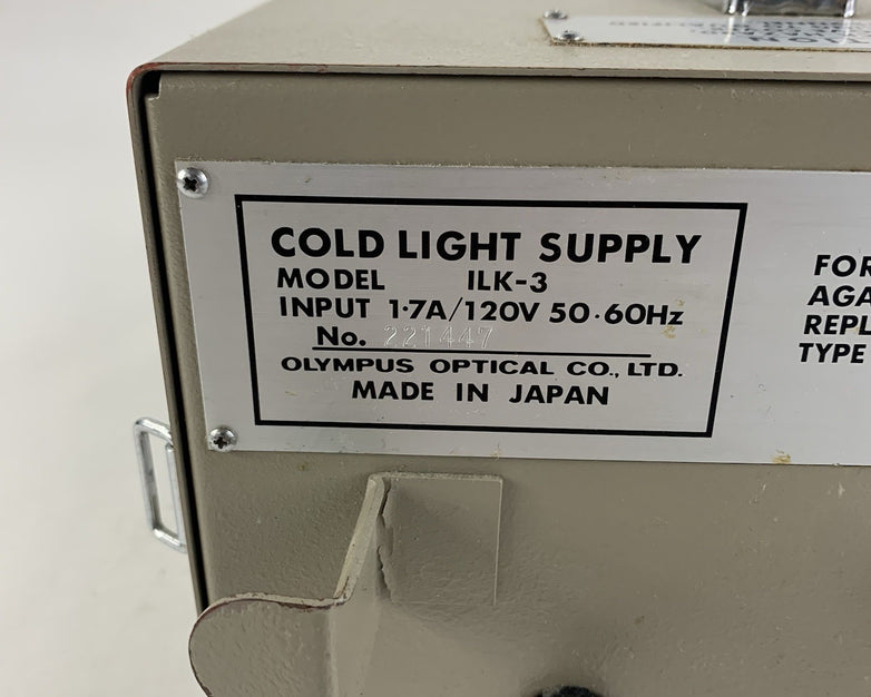 Olympus ILK-3 Cold Light Supply - Powers On - No Lamp Included