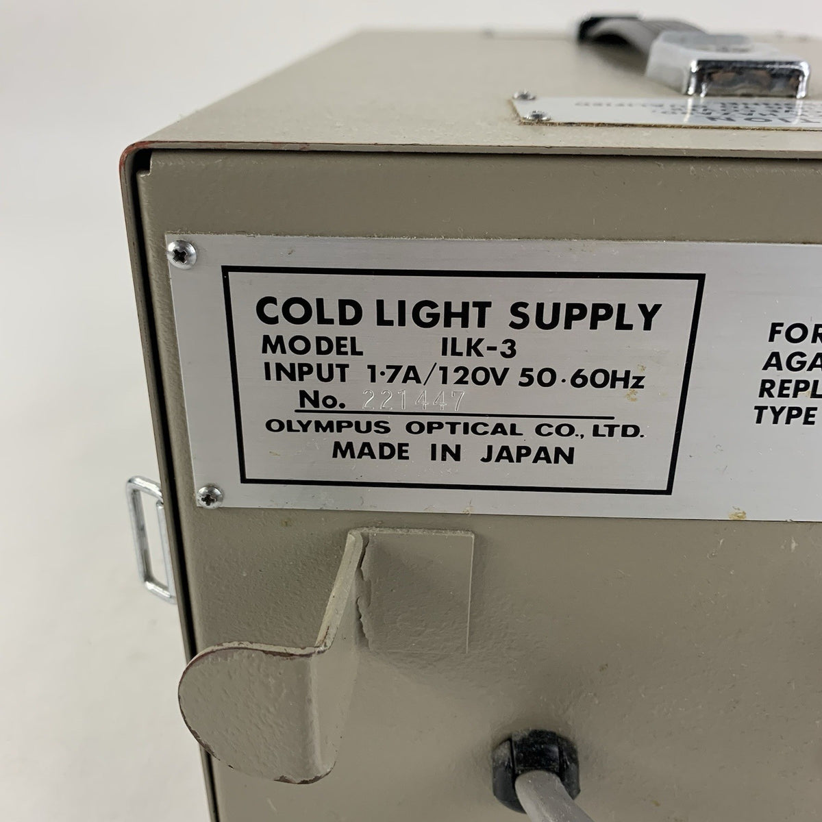 Olympus ILK-3 Cold Light Supply - Powers On - No Lamp Included5