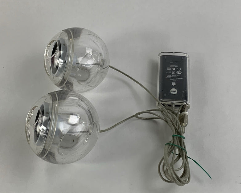 Vintage Apple M7963 Clear Sphere Speakers - Untested