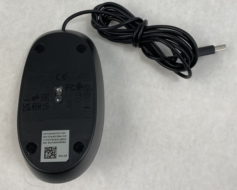 Lot of 3 HP 125 TPA-P001M USB Wired Mouse Tested