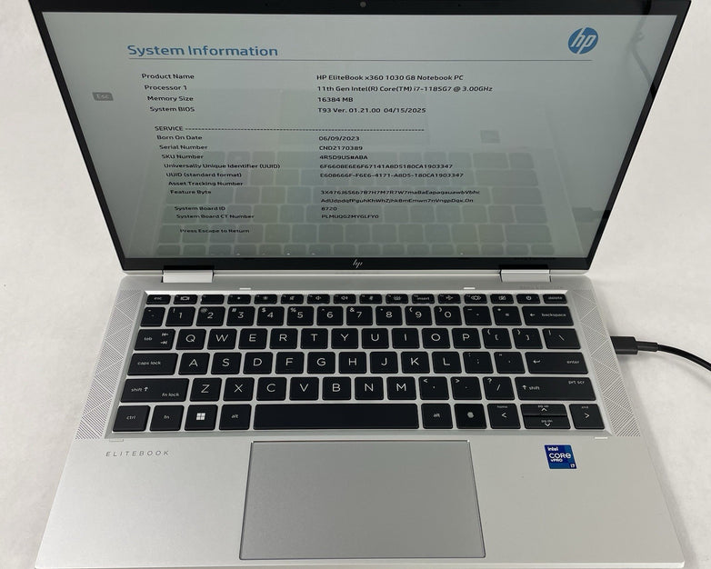 HP EliteBook x360 1030 G8 13.3" i7-1185G7 3.00 GHz 16 GB RAM No SSD/OS/AC