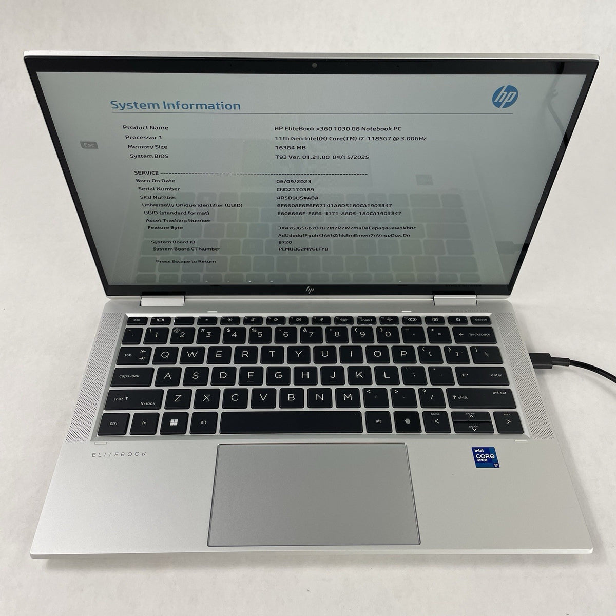 HP EliteBook x360 1030 G8 13.3" i7-1185G7 3.00 GHz 16 GB RAM No SSD/OS/AC1