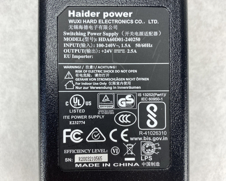 Haider Power Wuxi Hard Electronics HDA60D01-240250 60W Power Supply - Lot of 4