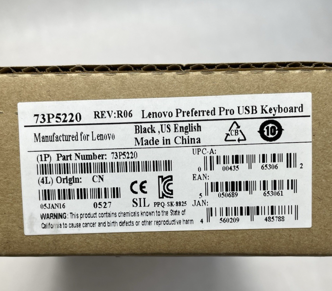 Lenovo 54Y9400 SK-8825 USB Wired Quiet Thin Keyboard Black 104 Keys Pop Out Feet9