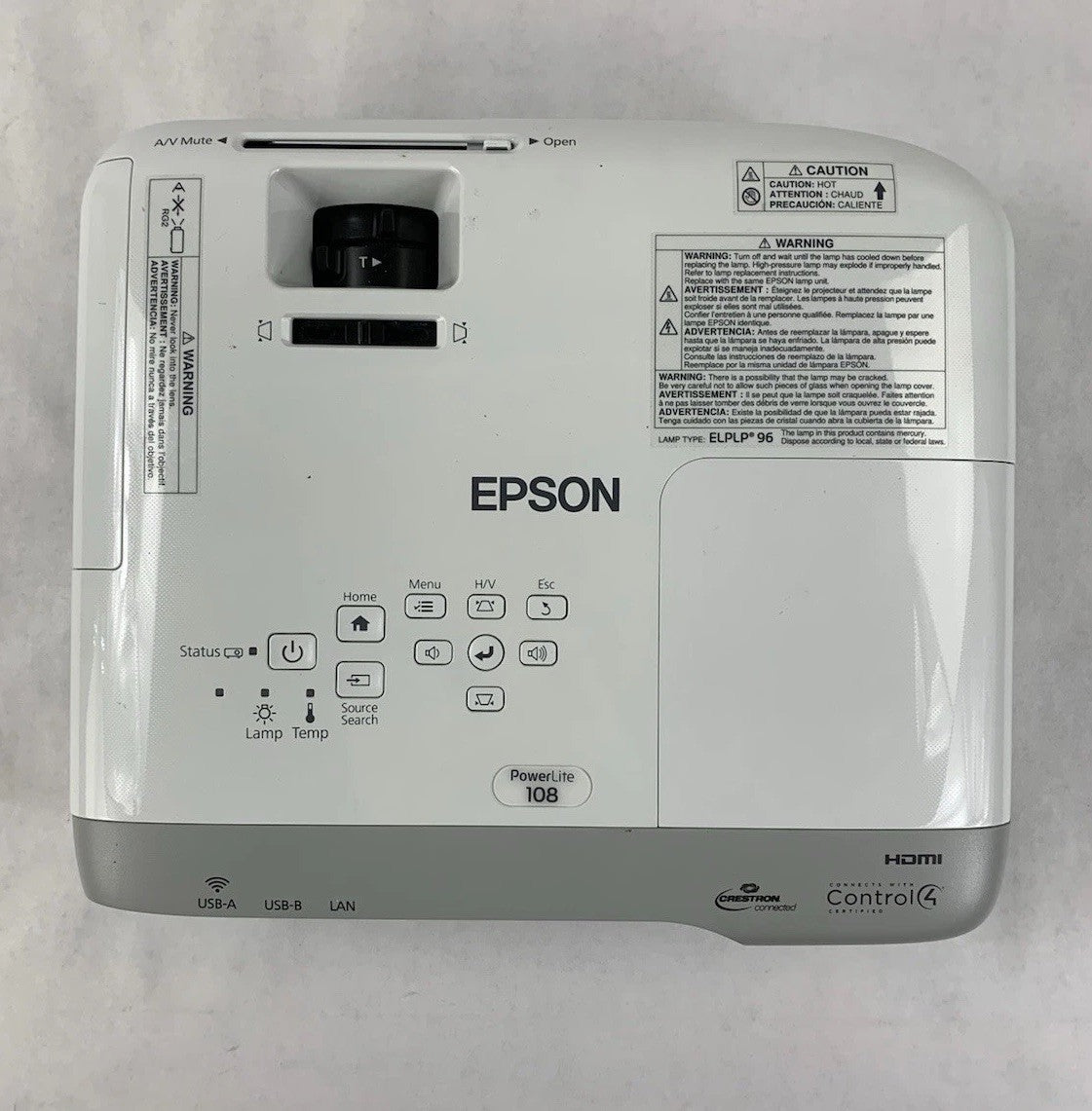 Epson PowerLite 108 H860A LCD Projector 1256 Lamp Hours - No Remote5