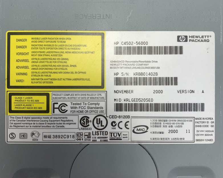 HP C4502-56000 CD-Writer 9500 Series Disk Drive