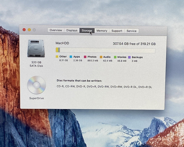 Apple A1224 iMac 20" 2009 2.66 GHz Core 2 Duo 2GB RAM 320GB HDD macOS 10.11.6