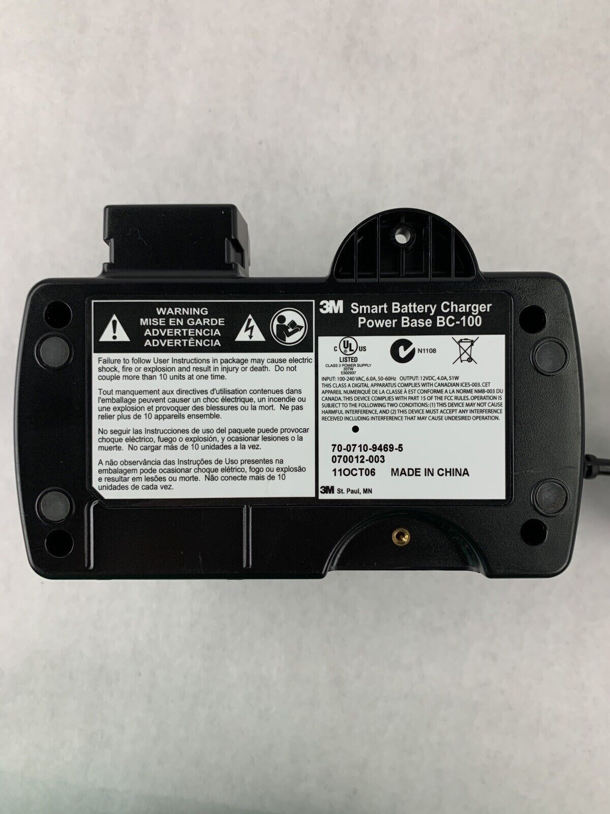 3M BC-100 Smart Battery Charger BC-210 w/ 3M BC-210A Smart Adapter Power Tested