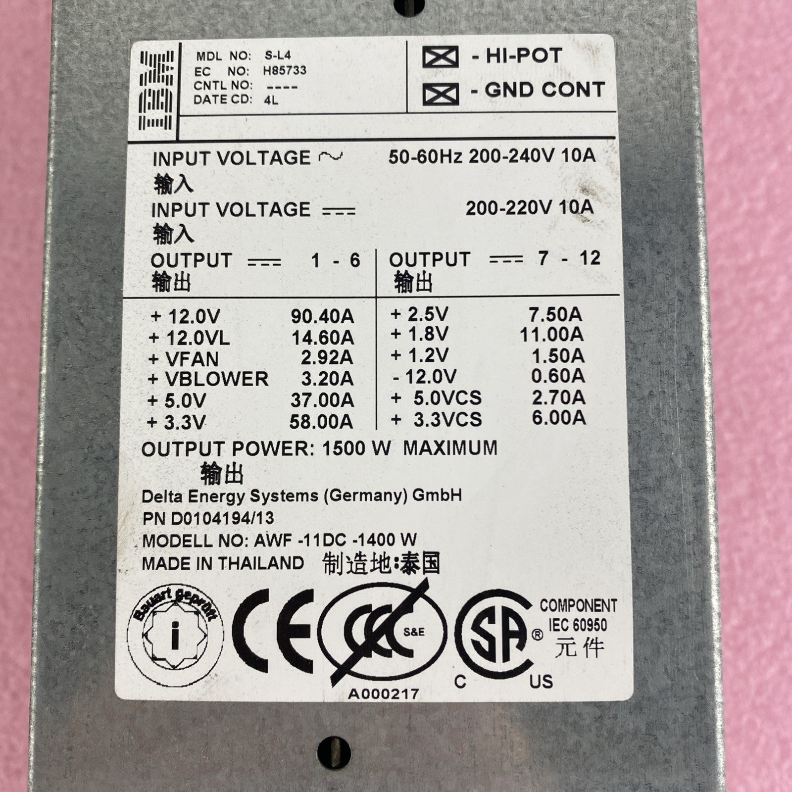IBM Delta S-L4 1500W Switching Power Supply lot of 23